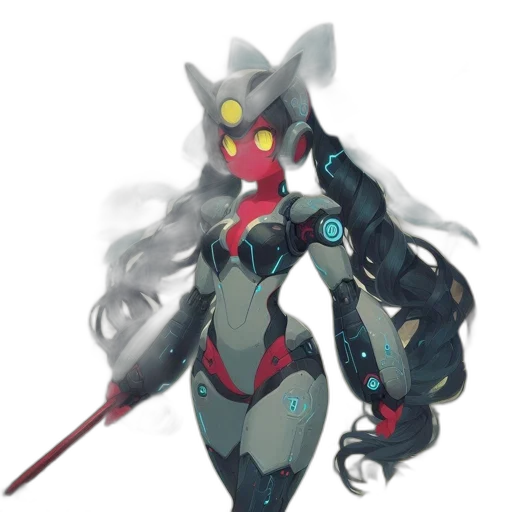 robot, weapon, staff, creature transparent PNG cut-out
