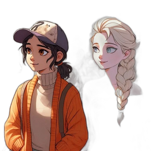 jacket, hat, crown, staff transparent PNG cut-out