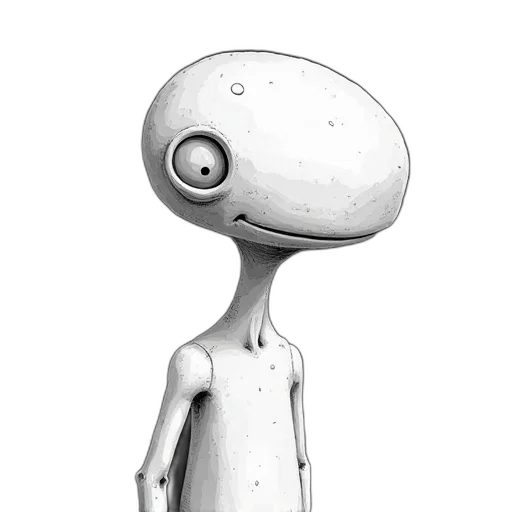 robot, staff, creature, hat transparent PNG cut-out