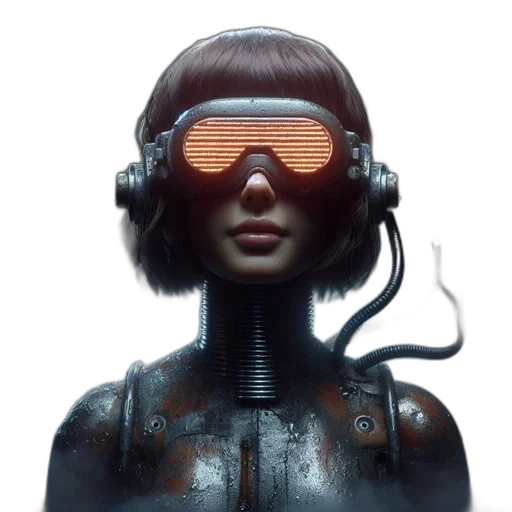 robot, mask, face, cyberpunk transparent PNG cut-out