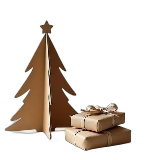 tree, earth tones, minimal, cardboard transparent PNG cut-out