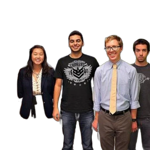 staff, jacket, five, individuals transparent PNG cut-out