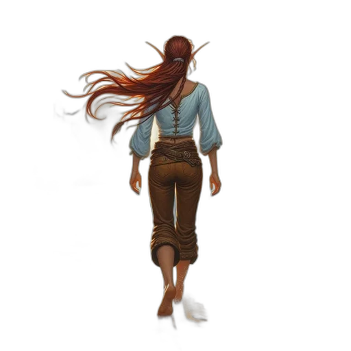 staff, jacket, hair, dress transparent PNG cut-out