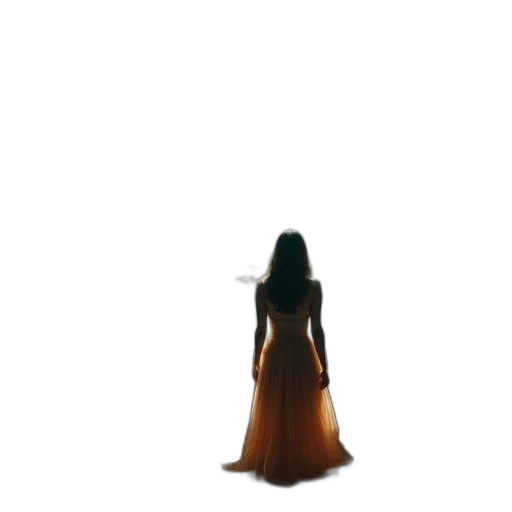 dress, hair, crown, staff transparent PNG cut-out
