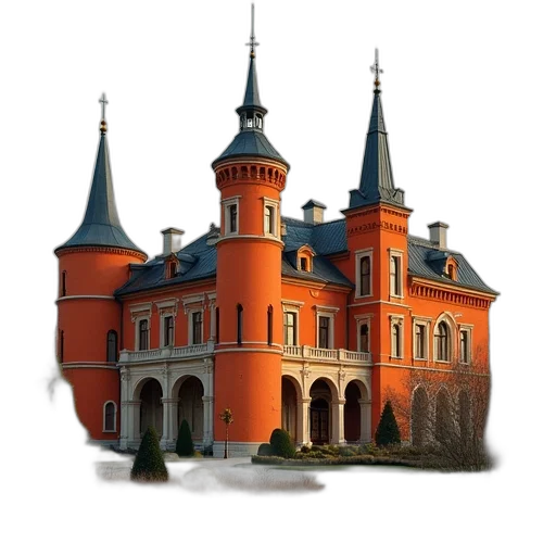 building, crown, hat, staff transparent PNG cut-out