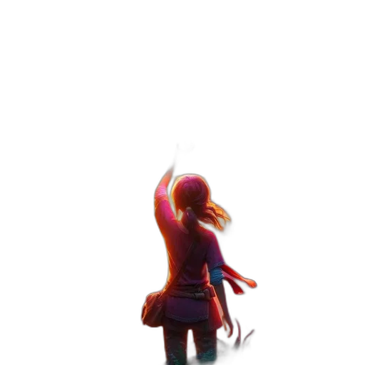 dress, mask, staff, creature transparent PNG cut-out