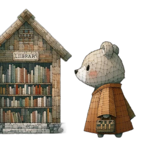 3d render, concept art, snow, bear transparent PNG cut-out