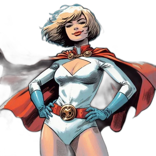 comic book art, concept art, blonde-haired, female transparent PNG cut-out