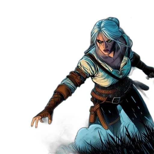 fantasy art, concept art, comic book art, watercolor transparent PNG cut-out