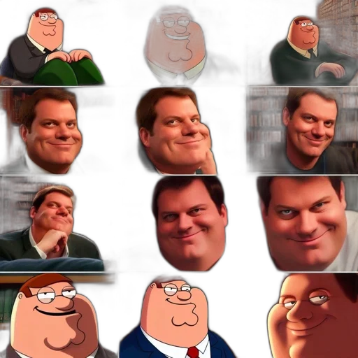 face, cartoon, concept art, nine transparent PNG cut-out