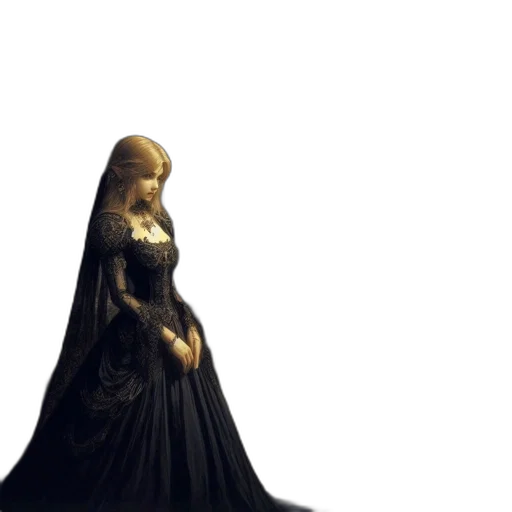 dress, crown, sword, hair transparent PNG cut-out