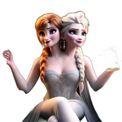 dress, crown, 3d render, concept art transparent PNG cut-out