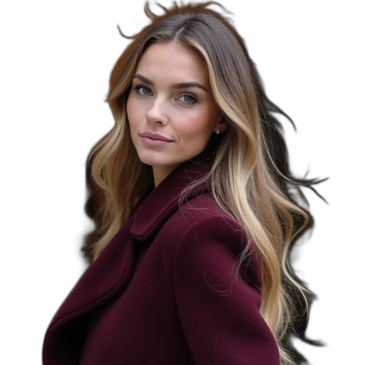 jacket, hair, dress, face transparent PNG cut-out