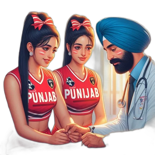 oil painting, punjabi, female, duo transparent PNG cut-out
