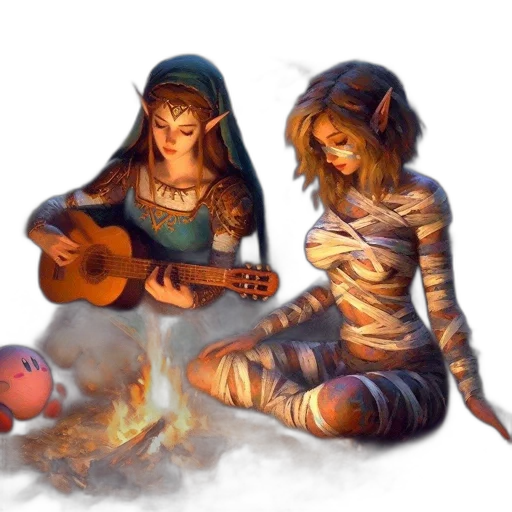 fantasy art, concept art, oil painting, pixel art transparent PNG cut-out