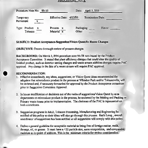 procedure, note, april, 1995 transparent PNG cut-out