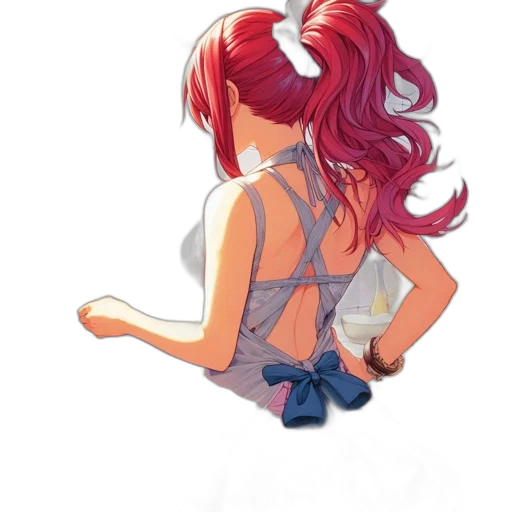 dress, dragon, hair, mask transparent PNG cut-out