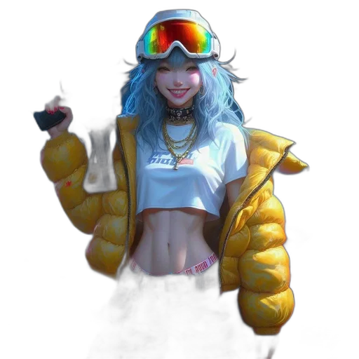 jacket, staff, weapon, robot transparent PNG cut-out