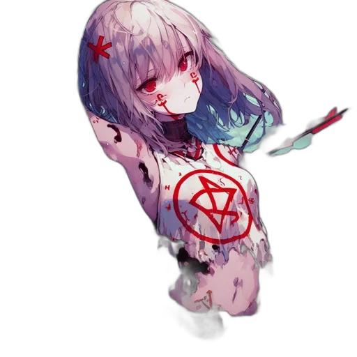 creature, jacket, dress, weapon transparent PNG cut-out