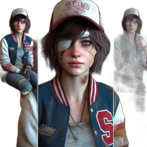 jacket, face, hat, concept art transparent PNG cut-out