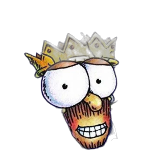 crown, hat, face, staff transparent PNG cut-out