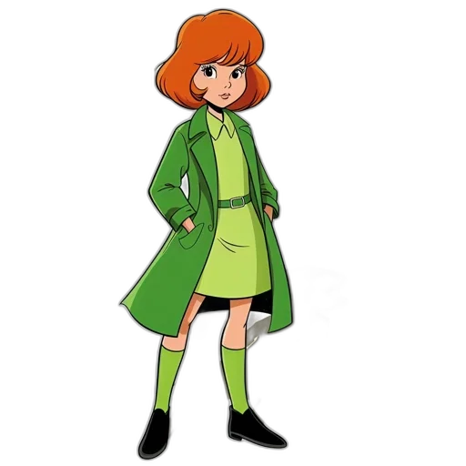 jacket, dress, staff, cartoon transparent PNG cut-out