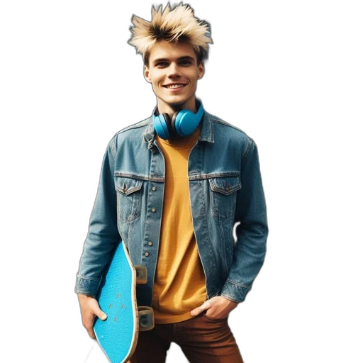 jacket, hat, hair, creature transparent PNG cut-out