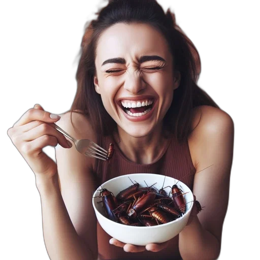 food, photorealistic, young, woman transparent PNG cut-out