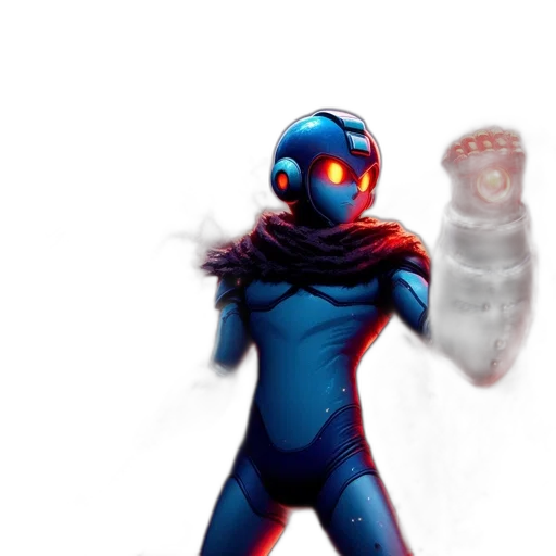 robot, mask, creature, staff transparent PNG cut-out