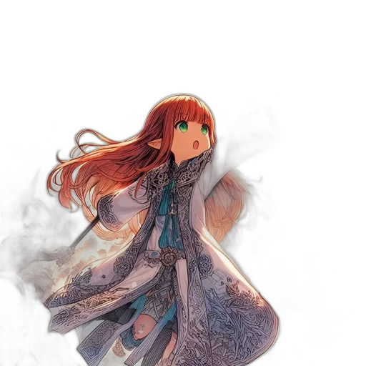 dress, dragon, sword, staff transparent PNG cut-out