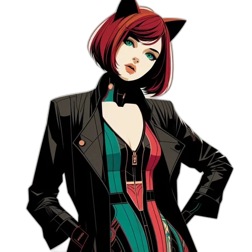 jacket, staff, dress, comic book art transparent PNG cut-out