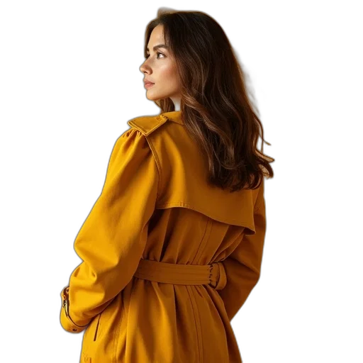 dress, jacket, hair, staff transparent PNG cut-out