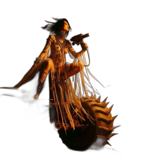 hair, staff, weapon, dragon transparent PNG cut-out