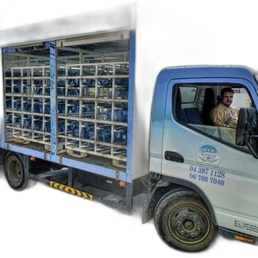 truck, loaded, crates, bottled transparent PNG cut-out