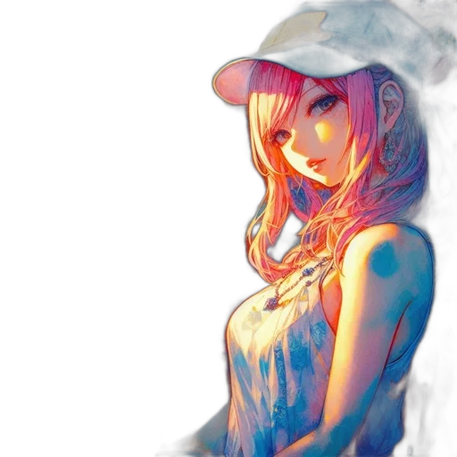 dress, hat, face, jacket transparent PNG cut-out