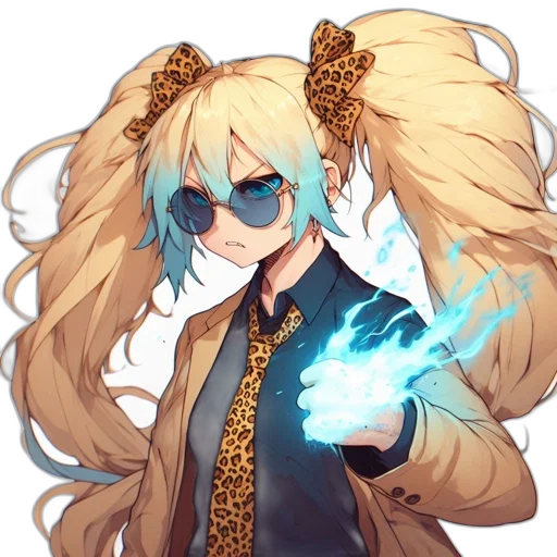 staff, jacket, hair, weapon transparent PNG cut-out