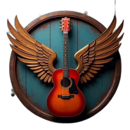 3d render, photorealistic, fantasy art, guitar transparent PNG cut-out