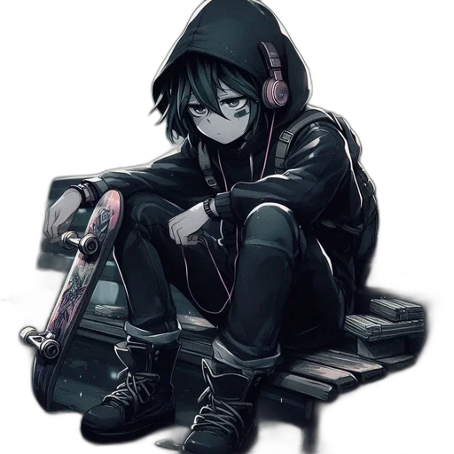 jacket, mask, weapon, cyberpunk transparent PNG cut-out