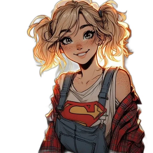 face, comic book art, cartoon, watercolor transparent PNG cut-out