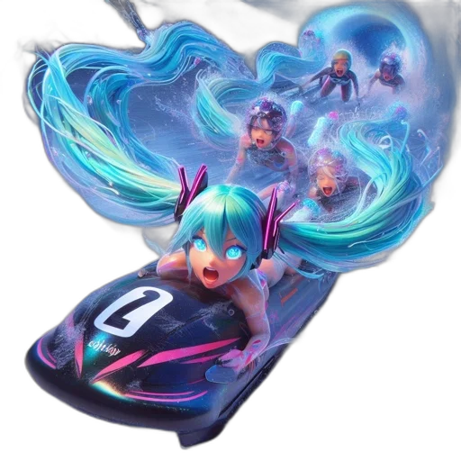 concept art, fantasy art, vaporwave, cyberpunk transparent PNG cut-out