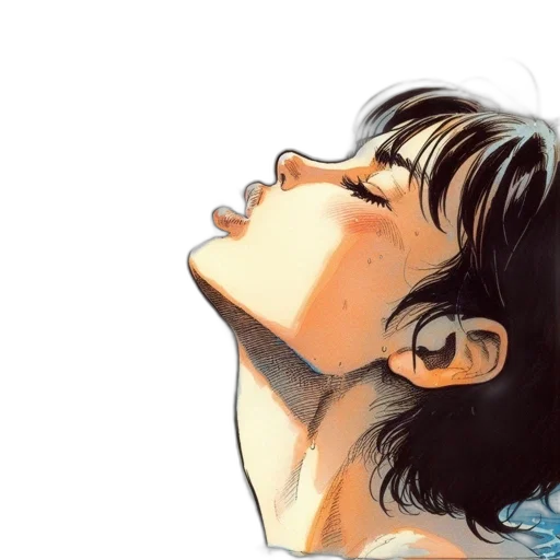 face, comic book art, watercolor, photorealistic transparent PNG cut-out