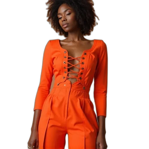 dress, jacket, earth tones, neon transparent PNG cut-out