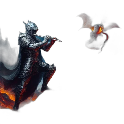 dragon, sword, weapon, creature transparent PNG cut-out