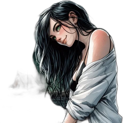 face, dress, comic book art, cartoon transparent PNG cut-out