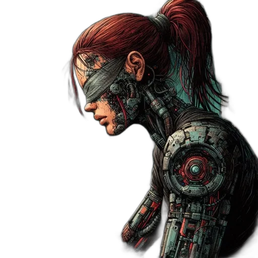 robot, face, mask, comic book art transparent PNG cut-out