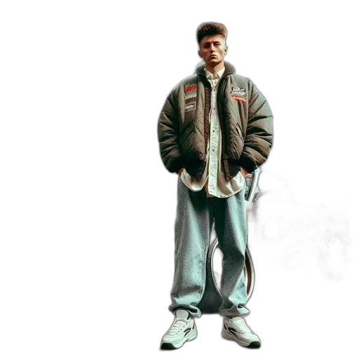 jacket, shoes, concept art, photorealistic transparent PNG cut-out