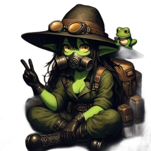staff, mask, hat, dragon transparent PNG cut-out