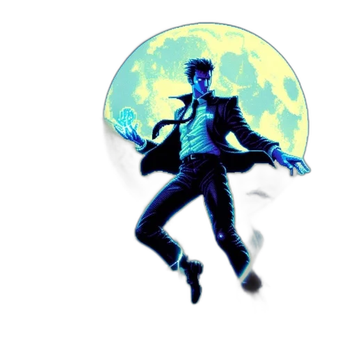 jacket, staff, concept art, pixel art transparent PNG cut-out