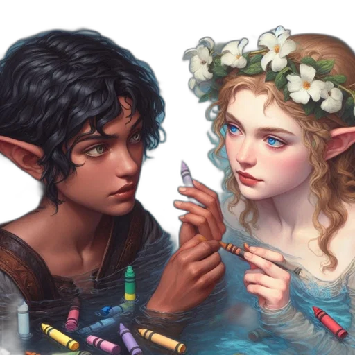 fantasy art, concept art, watercolor, oil painting transparent PNG cut-out