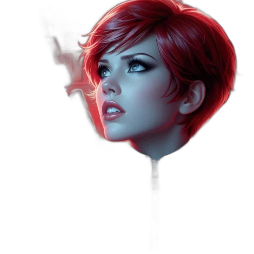 face, umbrella, concept art, photorealistic transparent PNG cut-out
